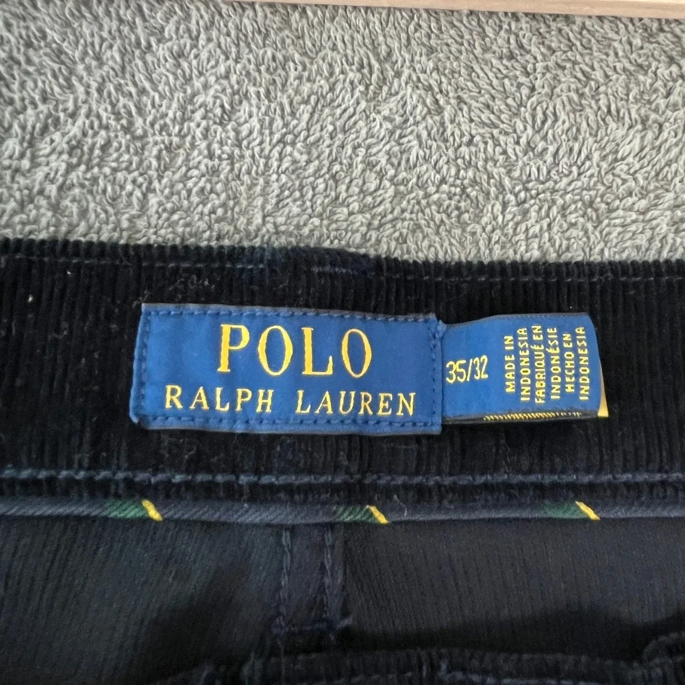 Polo‎ Ralph Lauren Varick Slim Straight Corduroy Pants Mens 35X32 Blue Preppy
